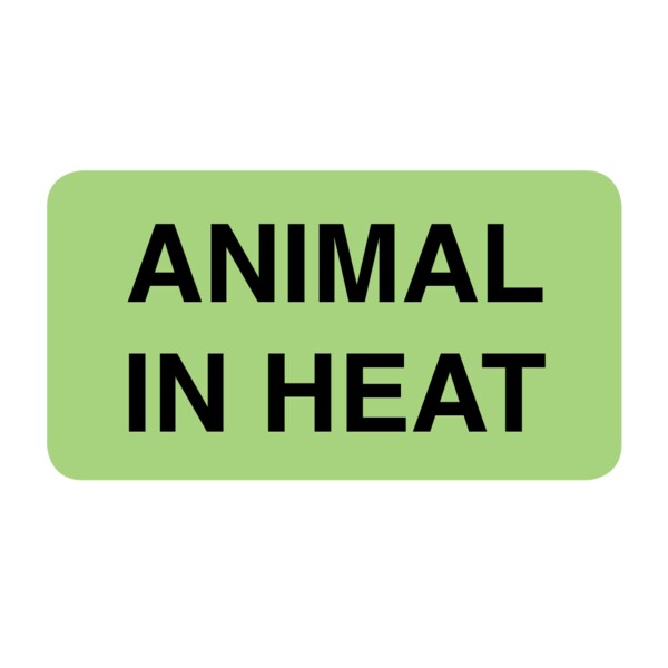 Nevs Label, Animal In Heat 7/8" x 1-5/8" Flr Green w/Black - VW-0025