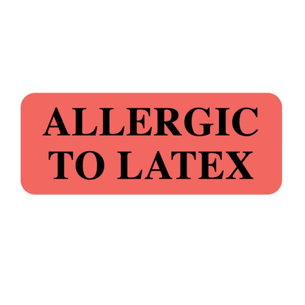Nevs Allergic To Latex 7/8" x 2-1/4" Flr Red w/Black - N-8873