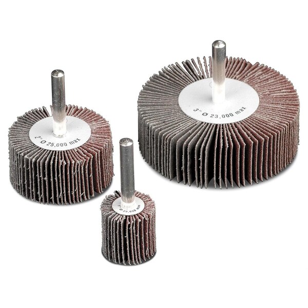 Cgw Abrasives Contaminant-Free Coated Flap Wheel, 1 in Dia Wheel, 1 in W Face, 1/4 in Dia Shank, 240 Grit, Very Fi - 39913