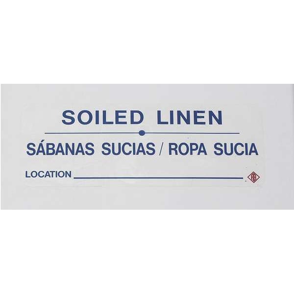 R&B Wire Products Bilingual Hamper Label "Soiled Linen", Blue Text, Pack of 5 - 602SLB