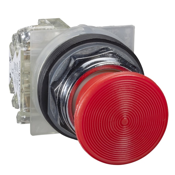 Botón pulsador Schneider Electric, 30 mm, 1 normalmente abierto/1 normalmente cerrado, 1NC, 1NO, Rojo - 9001KR9R94H8.