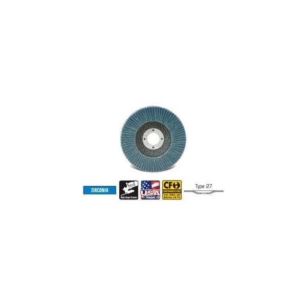 Cgw Abrasives CGW Abrasives 42542 Abrasive Flap Disc 5" x 7/8" 40 Grit Zirconia - 42542