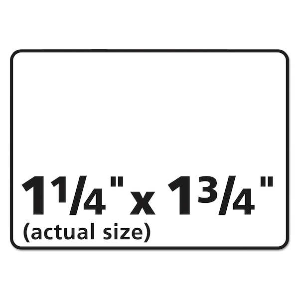 Avery Durable Permanent ID Labels w/TrueBlock, Laser, 1.25x1.75, Wht, PK1600 - 06576