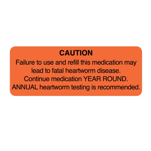 Nevs Caution Failure to Use & Renew Medication 7/8"x1-5/8"Flr Red w/Black - VW-0104