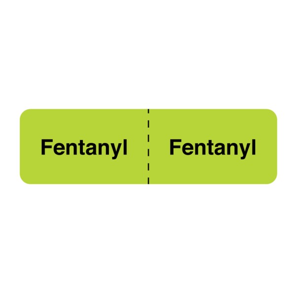Nevs IV Drug Line Label - Fentanyl/Fentanyl 7/8" x 3" Flr Chart w/Black - N-6804