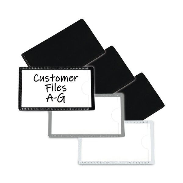 C-Line Products Slap-Stick Magnetic Label Holders, Side Load, 4.25 x 2.5, White, PK10 - 87707