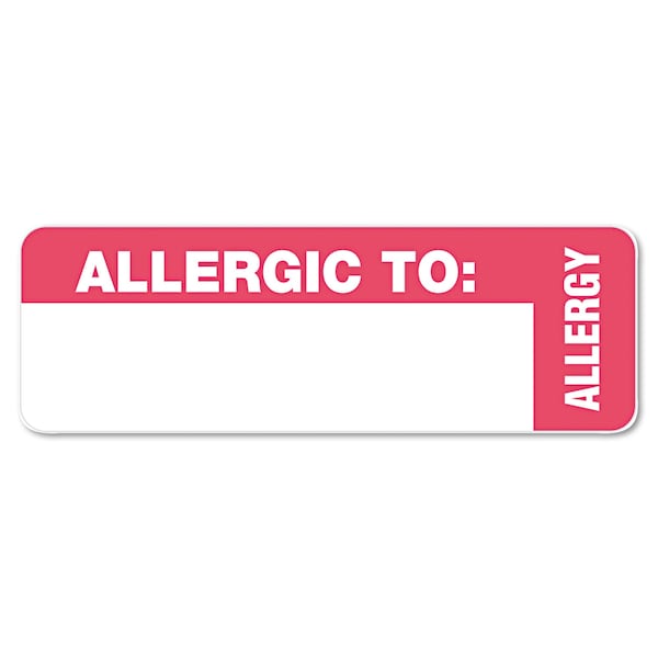 Tabbies Medical Labels for Allergy Warnings, 1x3 - 40562