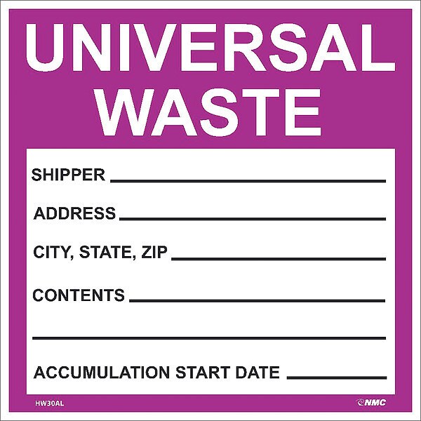 Nmc Hazardous Materials Shipping Hazmat Label, Subject Matter: Hazard Communication - HW30AL