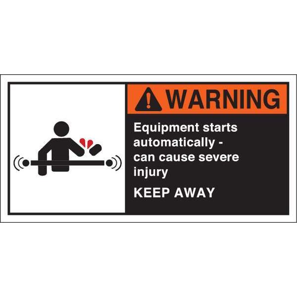 Brady Warning Label, 2-1/2inHx5inW, HP Poly., PK5, 96156 - 96156