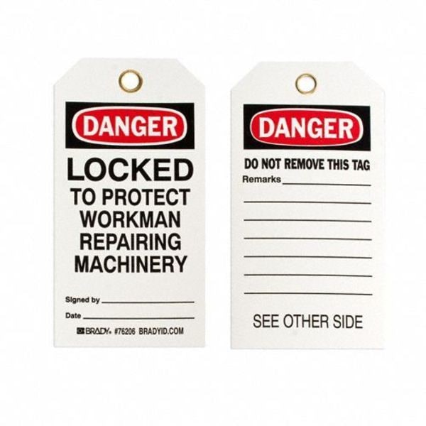 Brady Danger Tag, 5-3/4 x 3 In, ISO 9001, PK25 - 76206