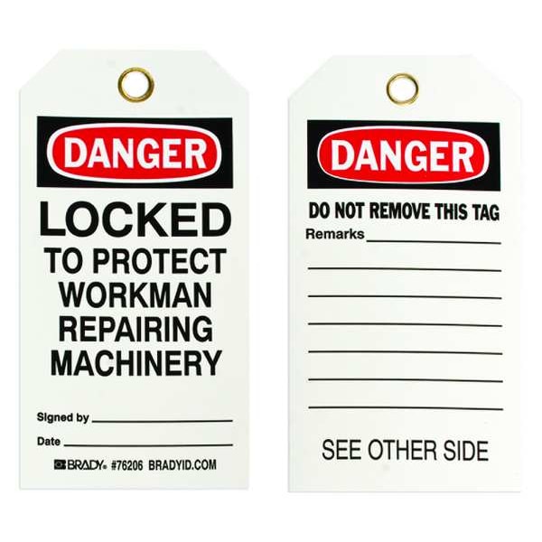 Brady Danger Tag, 5-3/4 x 3 In, ISO 9001, PK25 - 76206