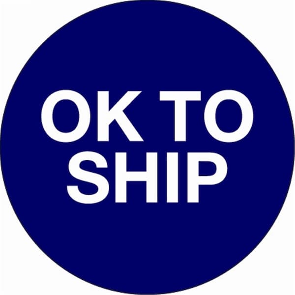 Bondad 2 in. Circle - OK To Ship Blue Labels - Blue - Roll of 500 - BO3348579