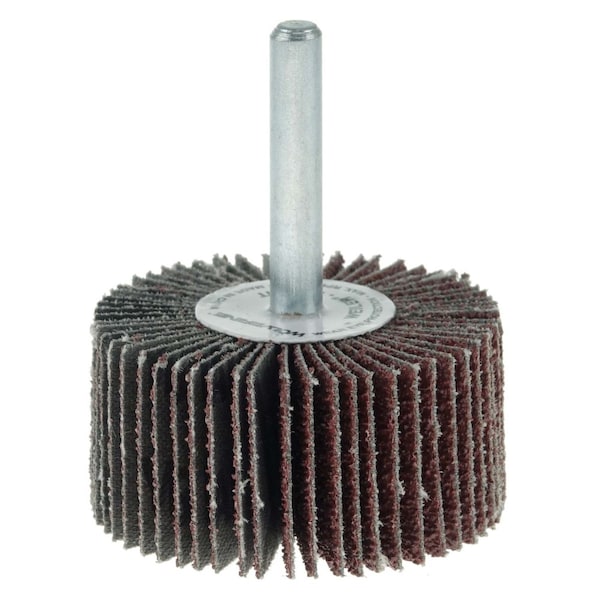 Weiler 2" x 1" x 40AO Wolverine Coated Abrasive Flap Wheel, 1/4" Stem - 30732