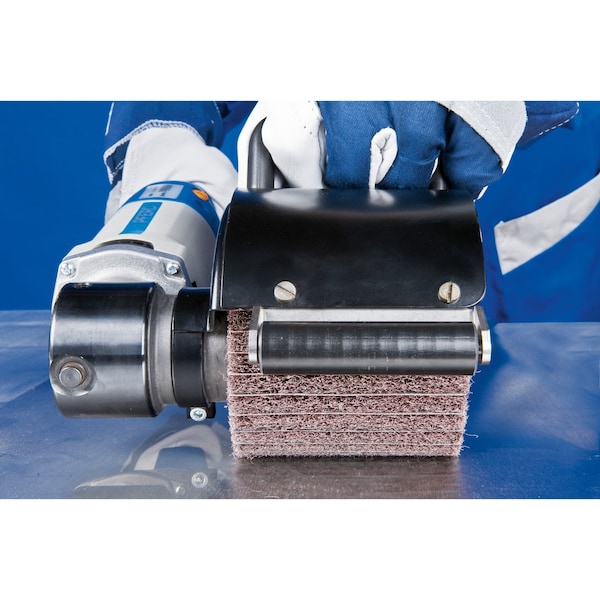 Pferd 4" x 4" POLINOX Interleaved Finishing Drum - 3/4" Keyed A.H., PNZ Type - 120 Grit - 43115