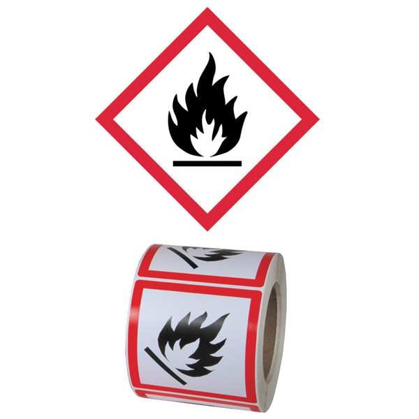 Ghs Safety Pictogram Label, Flame Hazard, PK500 - GHS1261