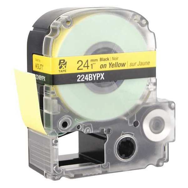 Epson Label Cartridge, Black on Yellow, Labels/Roll: Continuous - 224BYPX