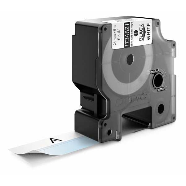 Dymo Label Tape Cartridge, Black on White, Labels/Roll: Continuous - 1734821