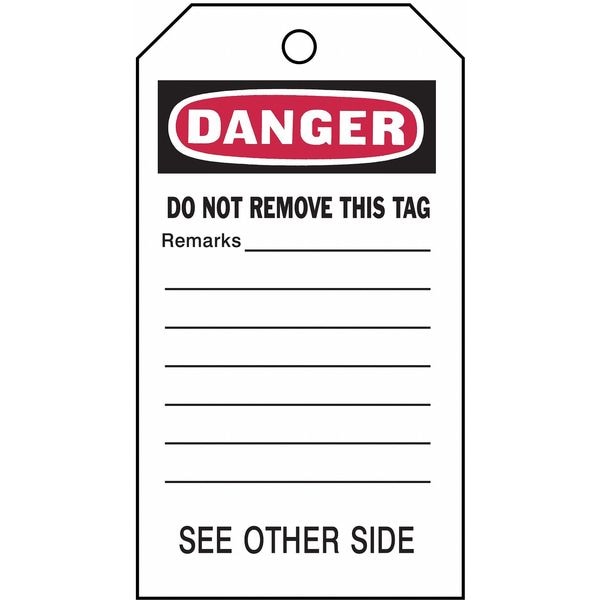 Brady Danger Tag, 5-3/4 x 3 In, Do Not Opr, PK25, 76180 - 76180
