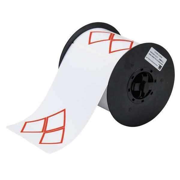 Brady Thermal Transfer Label, Red on White, Labels/Roll: 200 - B30-262-7569-CLP3A