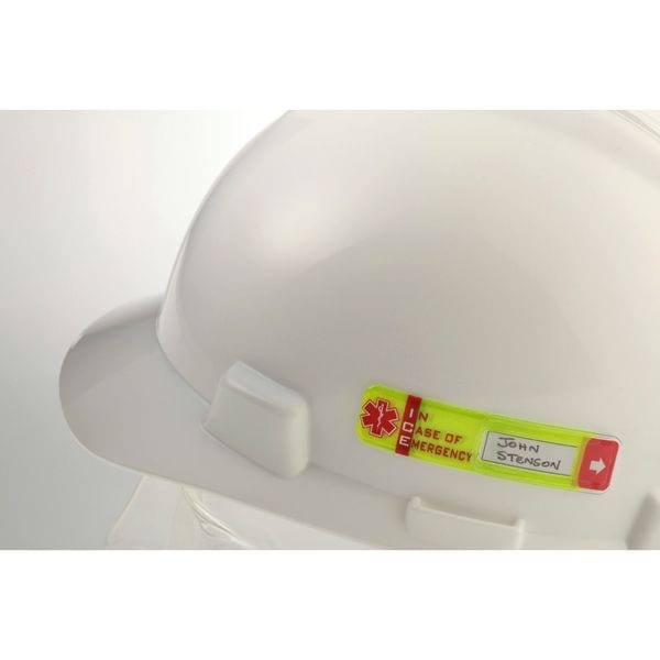 Vital Id Hard Hat I.D, Yllw, 3/4in.Hx3-1/4in.W, PK25 - WSID-02
