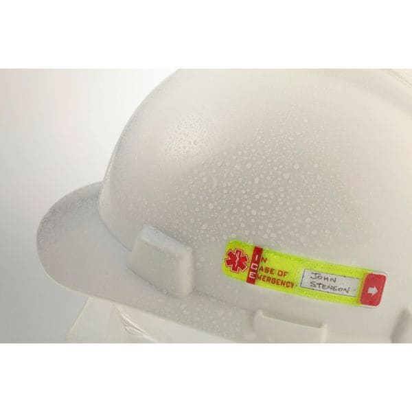Vital Id Hard Hat I.D, Yllw, 3/4in.Hx3-1/4in.W, PK25 - WSID-02