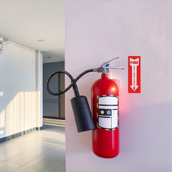 Fuel Stickers Fire Extinguisher Sticker, Commercial & Business Use, Safety Sign, Compliance, 6in x 2in, 20PK - Z-462FIRE-TALL-20PK