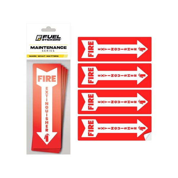 Fuel Stickers Fire Extinguisher Sticker, Commercial & Business Use, Safety Sign, Compliance, 6in x 2in, 20PK - Z-462FIRE-TALL-20PK