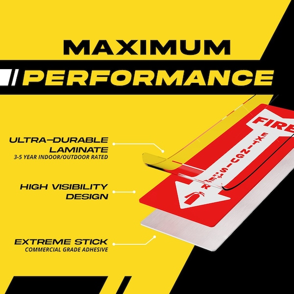 Fuel Stickers Fire Extinguisher Sticker, Commercial & Business Use, Safety Sign, Compliance, 6in x 2in, 20PK - Z-462FIRE-TALL-20PK