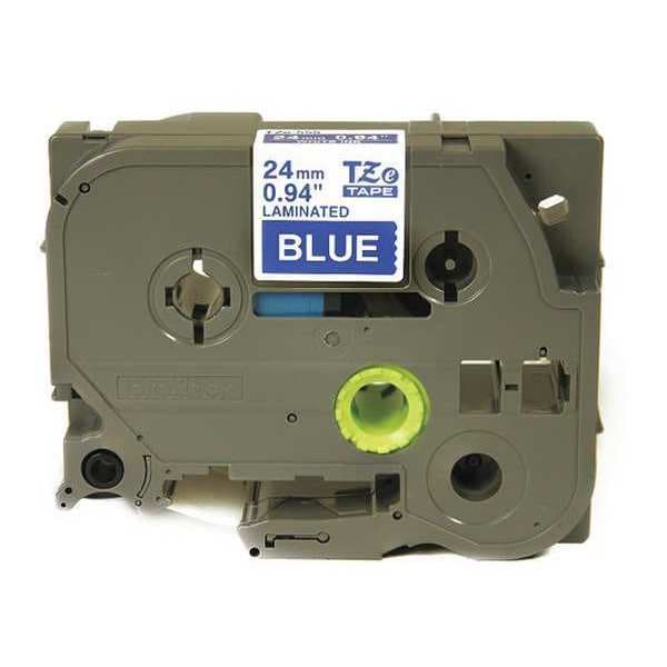 Brother Label Tape Cartridge, White/Blue, Labels/Roll: Continuous - TZE555
