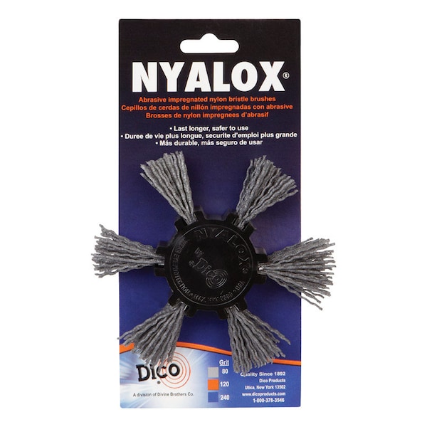 Dico Dico Nyalox 4 in. D X 1/4 in. Aluminum Oxide Wheel Brush Mandrel Mounted Flap Brush 80 Grit 1 pc - 541-776-4