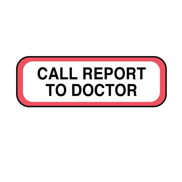 Nevs Position Labels - Call to Doctor 1/2" x 1-1/2" White w/Red & Black - XP-130