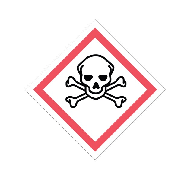 Nevs GHS Pictogram Label - Toxic w/Laminate 10" x 10" - GHS-10-T