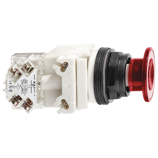 Botón pulsador de Schneider Electric, 30 mm, No aplicable, Rojo - 9001SKR9P35LRR