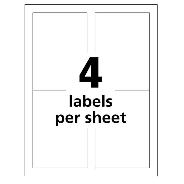 Avery 3-1/2" x 5" GHS Chemical Labels for Laser Printers, 200 labels/50-sheets - 7278260503