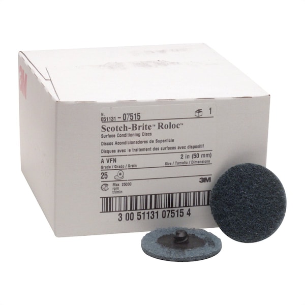 3M Scotch Brite Roloc Surface Conditioning Discs Very Fine Blue, 2" - MMM7515