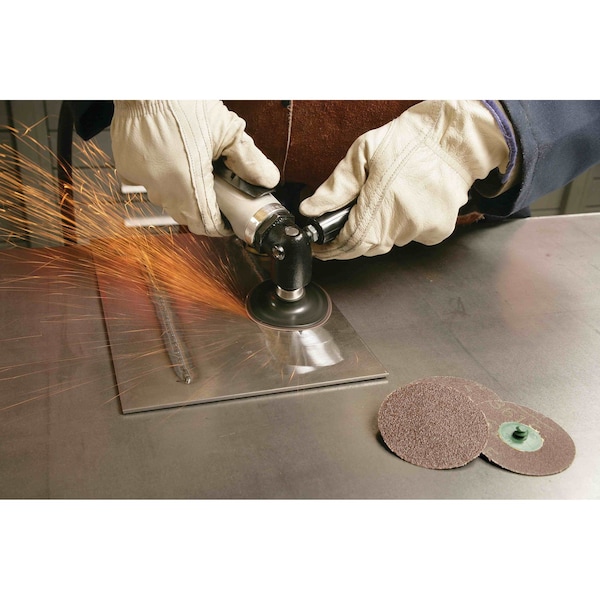3M Quick-Change Sanding Disc, TR, 2 in Dia, Aluminum Oxide, 36 Grit, YF, Coated, 361F, 50 PK - 7000000371