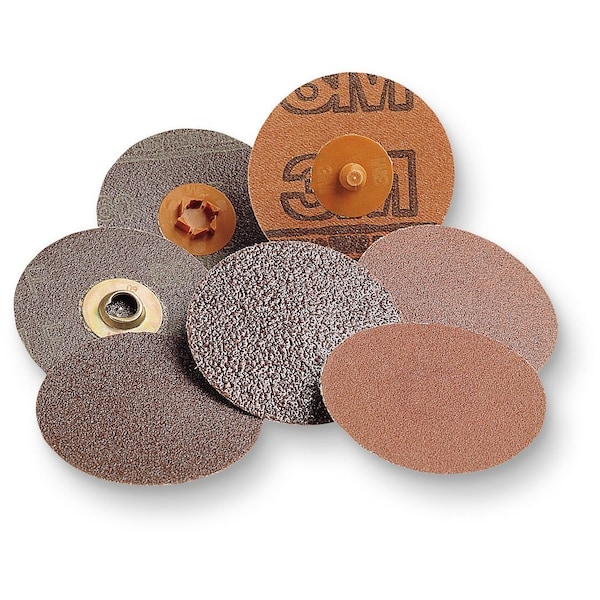 3M Quick-Change Sanding Disc, TR, 2 in Dia, Aluminum Oxide, 36 Grit, YF, Coated, 361F, 50 PK - 7000000371