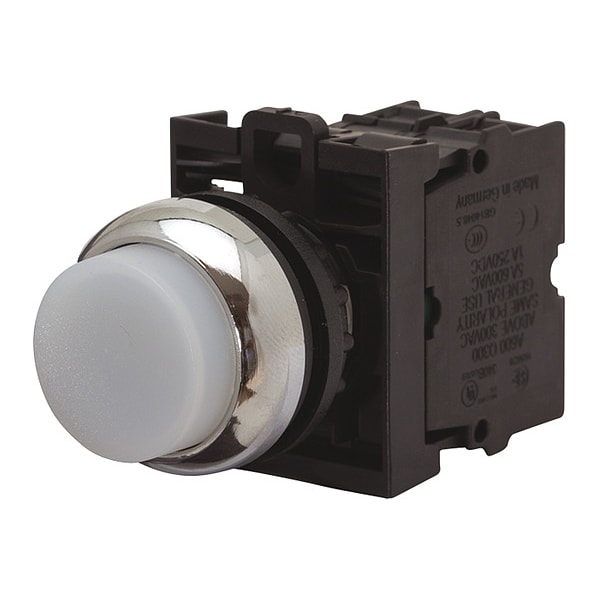 Eaton Ill Mtn Pb Sil-bzl Flsh Red Con Grabado, 22.5 mm, Blanco - M22-DRLH-W