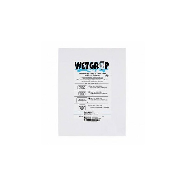 Diversified Biotech WetGrip Labels, Laser, General Purpose, 1500/pk, 1500PK - 247177