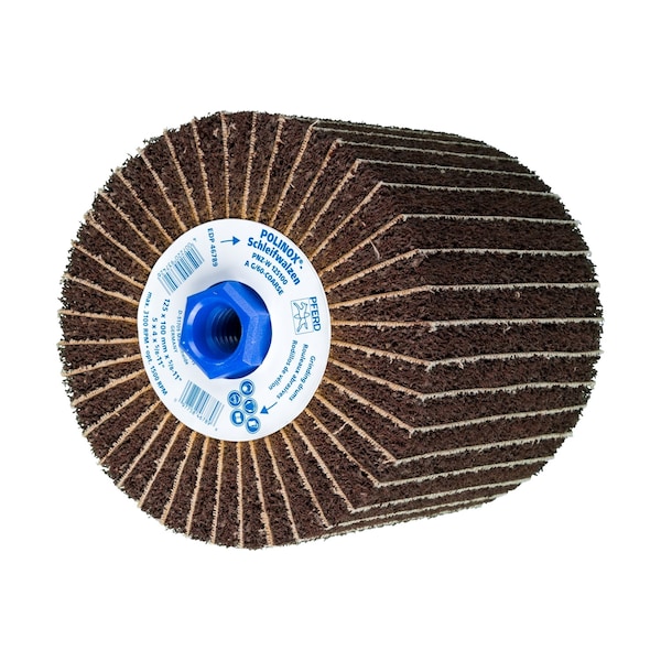 Pferd 5" x 4" x 5/8-11 POLINOX Finishing Drum - Interleafed, PNZ Type - Coarse (A 60) - 46789