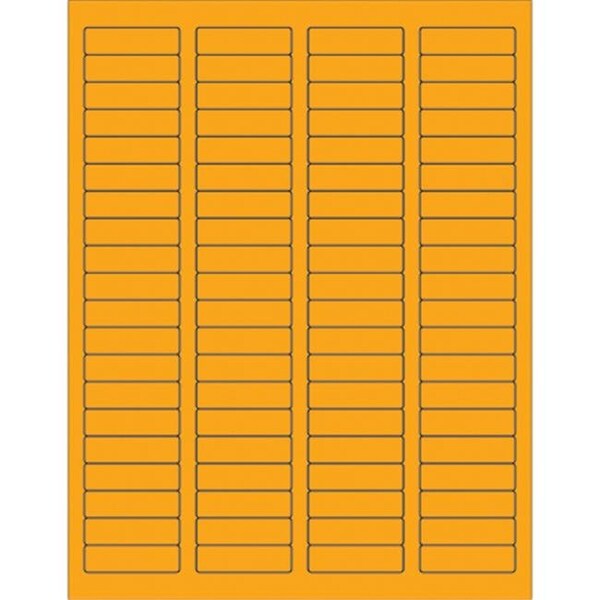 Box Partners Box Partners LL170OR 1.75 x 0.5 in. Fluorescent Orange Rectangle Laser Labels - Pack of 8000 - LL170OR