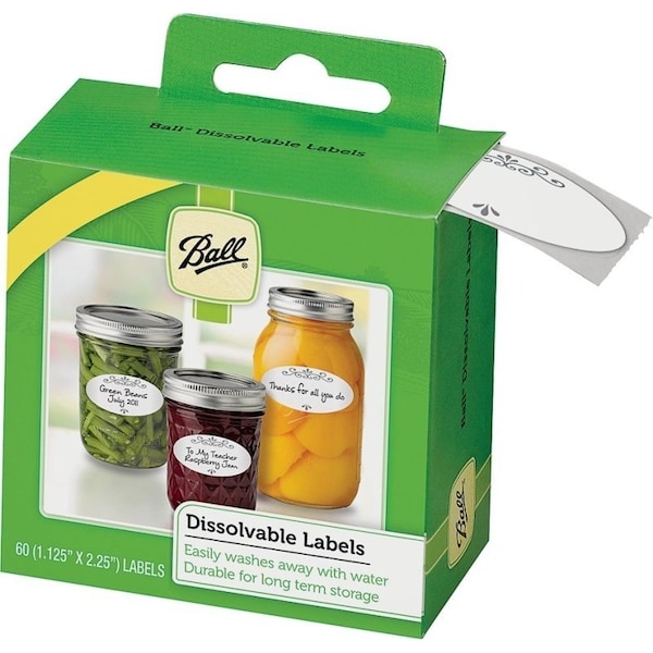 Ball Dissolvable Label, 16 in L, 3 in W, BlackWhite - 10734