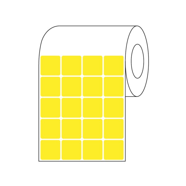 Nevs Direct Thermal Slide Label, 15/16" x 15/16", 4 Across Yellow - CB-SL-T-4-Y