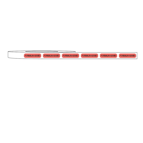 Nevs Label, FORMALIN ADDED 5/16" x 1-1/4" Fluorescent Red w/ black - L-6067