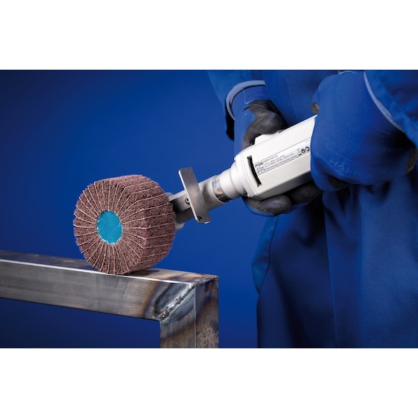 Pferd 4" x 4" POLINOX Non-Woven Finishing Drum - 5/8-11 Thread, PNZ, A/O 180 Grit - 43014
