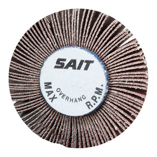 United Abrasives/Sait SAIT 70040 2A Aluminum Oxide Flap Wheel 1-1/2" x 1" x 1/4" Spindle, 60 Grit, 10-Pack - 70040