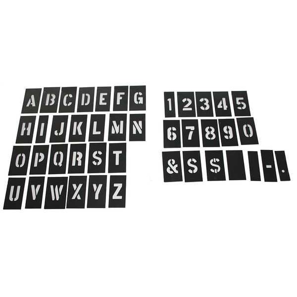 Zoro Select STENCIL NUMB&LTR KIT 3 In PLASTIC 138PCS - 20Y525