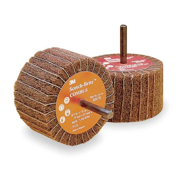 Scotch-Brite Flap Wheel, Roloc, Interleaf, 2.5x1.25,120G - FN510079315