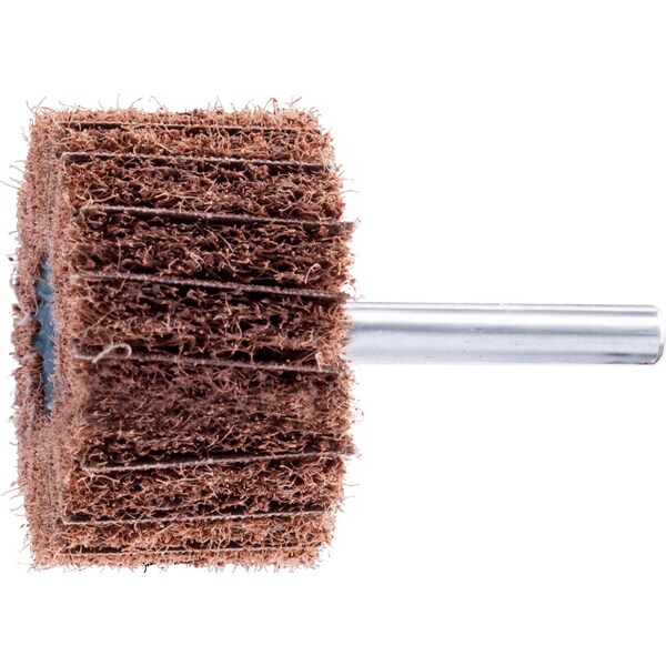 Pferd PFERD POLINOX Mounted Flap Wheel, 2in x 1-1/4, 80 Grit, Interleaved, 1/4in Shank, Aluminum Oxide - 46272