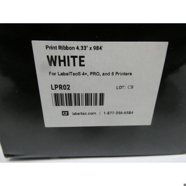 Labeltac WHITE PRINT RIBBON 4.33IN X 984FT INK RIBBON - LPR02
